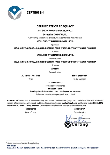 Issued by Certing Srl